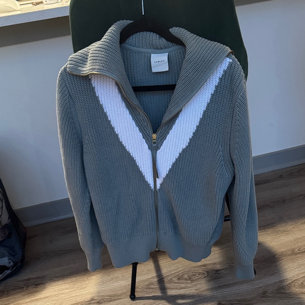 Varley Sage and White Women's knit Cardigan